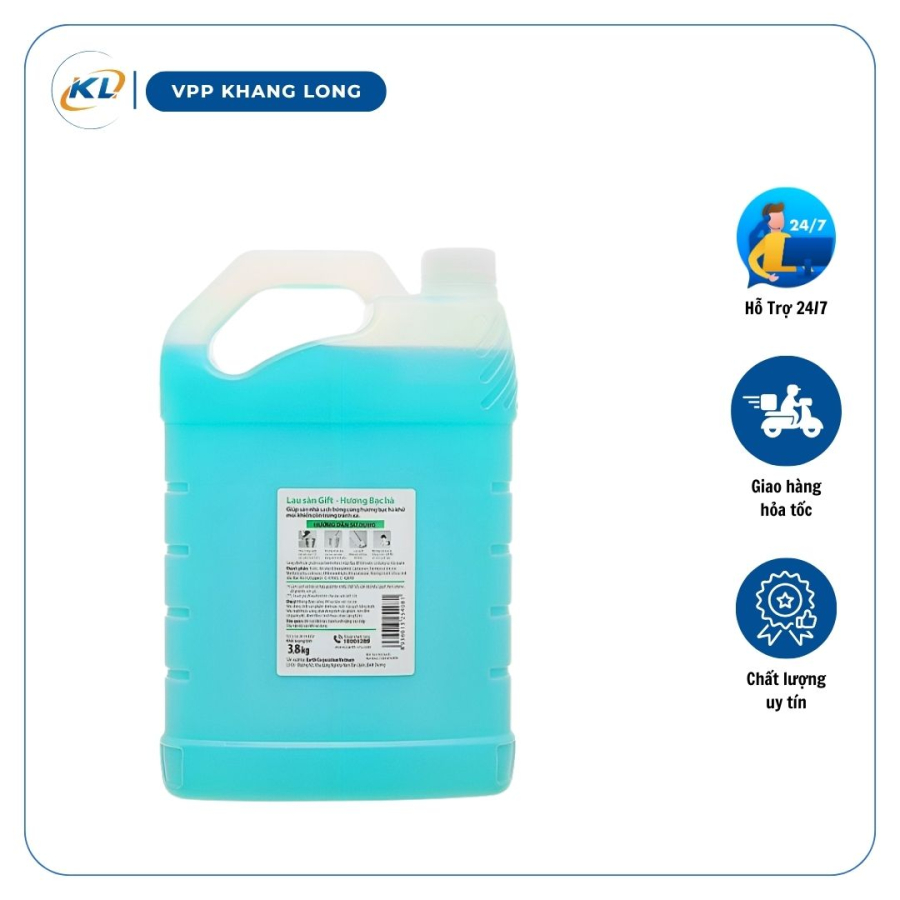 Nước lau nhà Gift 3,8kg - hương Bạc hà, Tulip